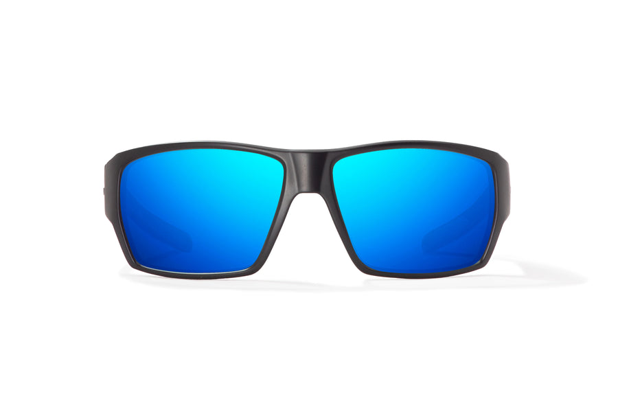 Bajio Vega Sunglasses-Black Matte/Blue Mirror Glass