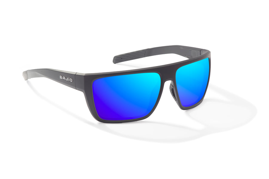 Bajio Zapata Sunglasses-Black Matte/Blue Mirror Glass