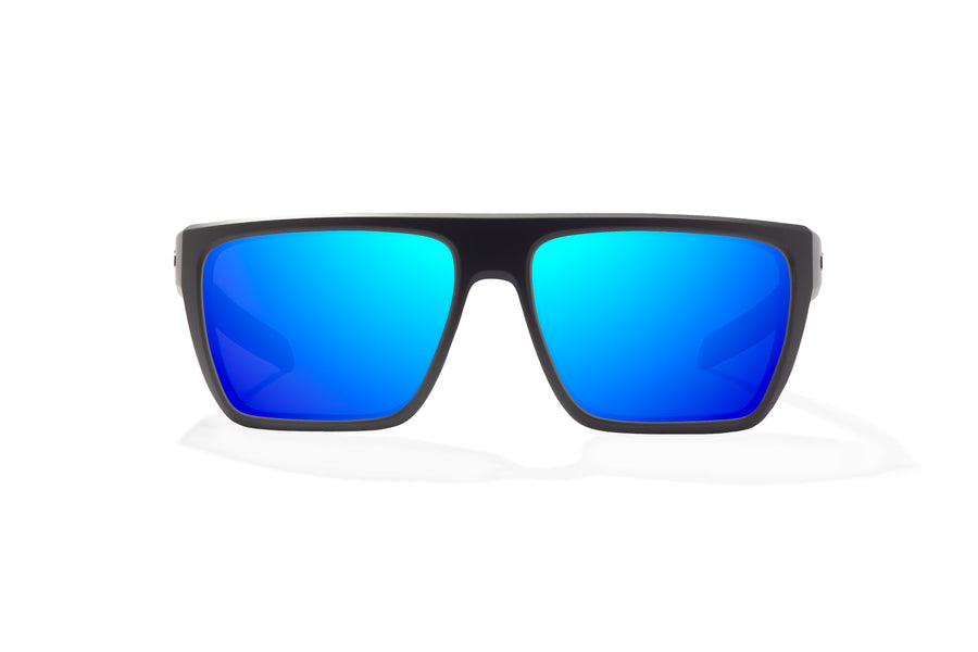 Bajio Zapata Sunglasses-Black Matte/Blue Mirror Glass