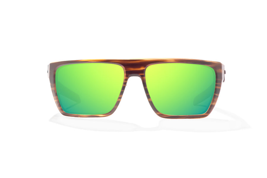 Bajio Zapata Sunglasses-Brown Grass Matte/Green Mirror Glass