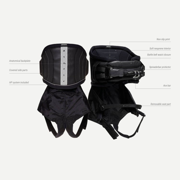 Mystic Star Hybrid Kids Harness-Black — REAL Watersports
