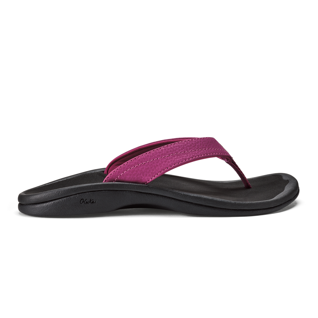 Olukai Ohana Sandal-Orchid Flower/Black — REAL Watersports