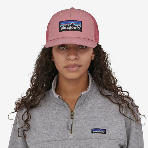 Patagonia P-6 Logo Trucker Hat-Light Star Pink