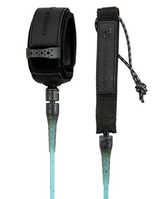 Creatures Comp Leash-Aqua Speckle Black-6' x 1/4"