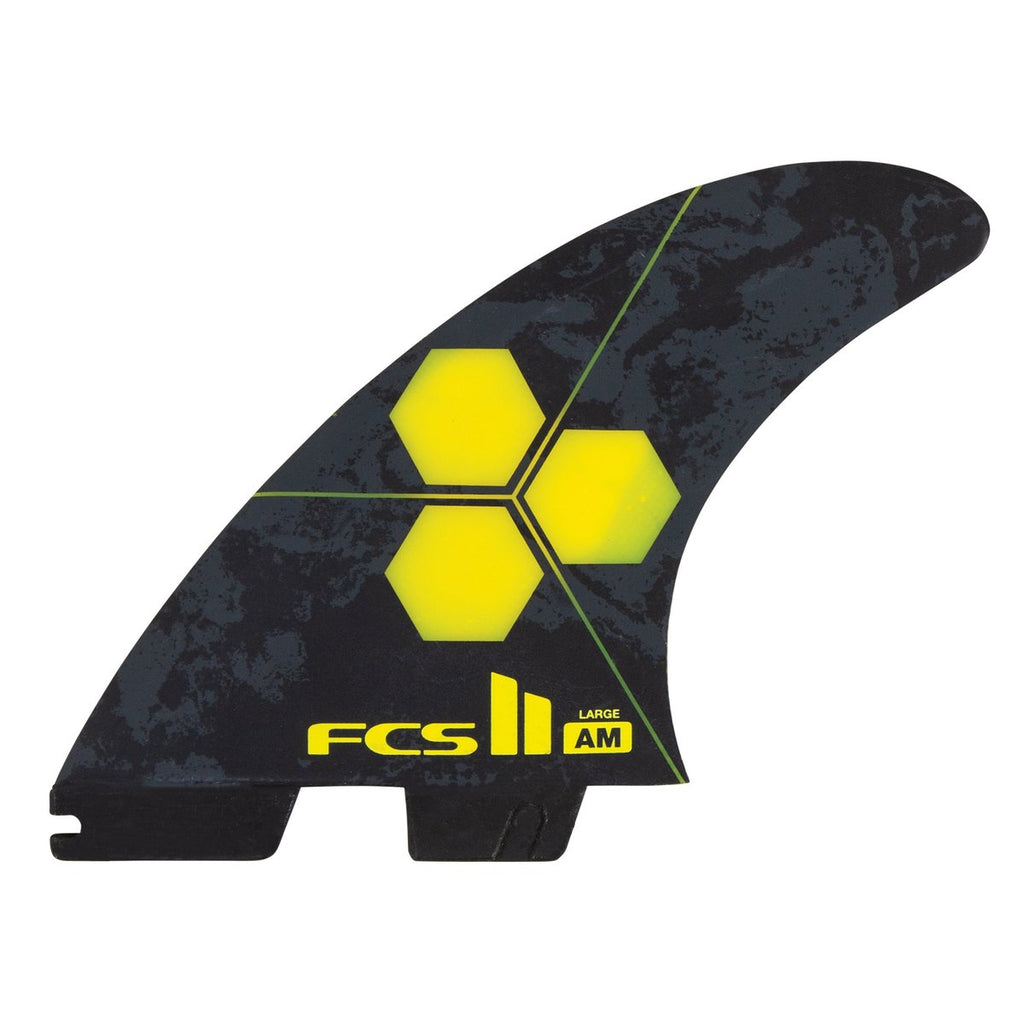 FCS Al Merrick AM PC Tri Fin Set-Yellow-Large — REAL Watersports