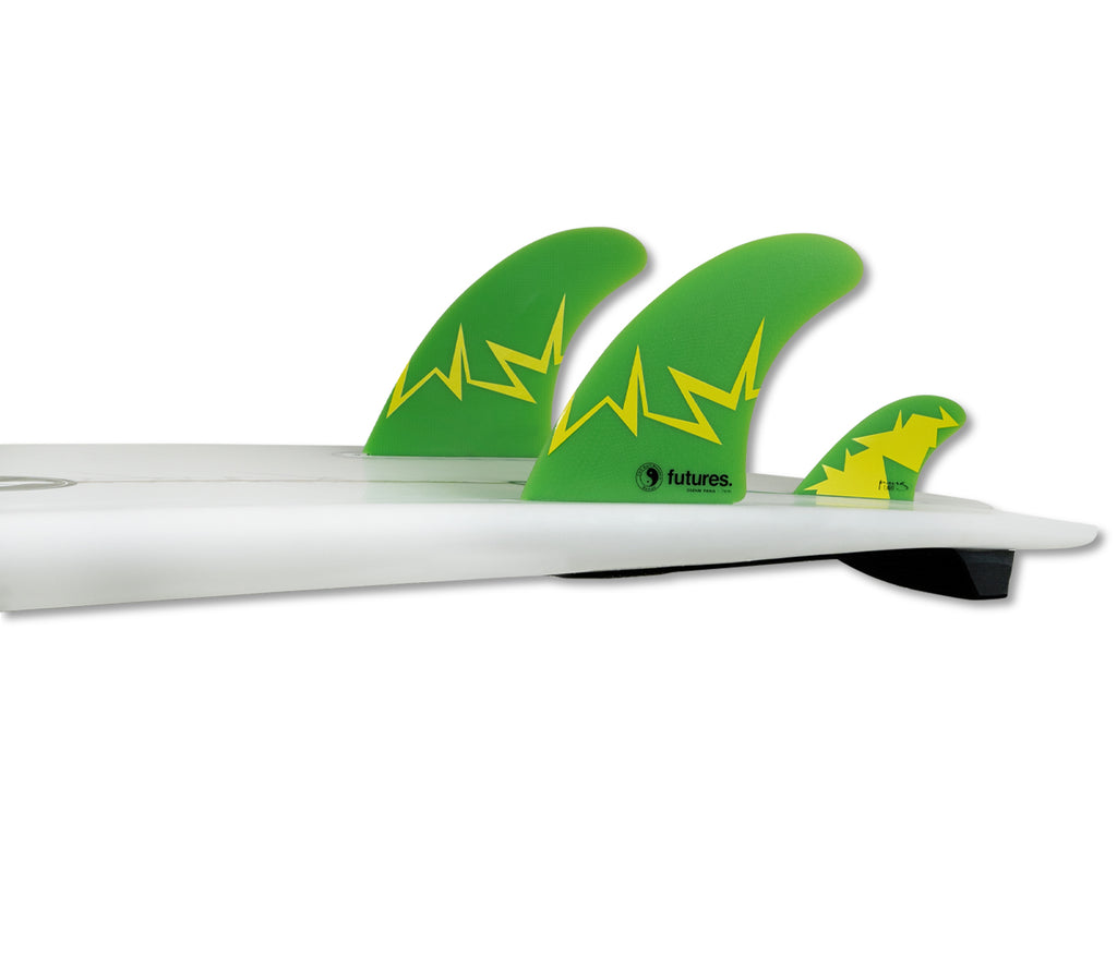 Futures Glenn Pang Twin 1 Fin Set Green Yellow Large REAL