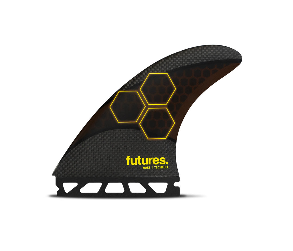 Futures AM2 Techflex Tri Fin Set-Black/Orange-Large — REAL Watersports