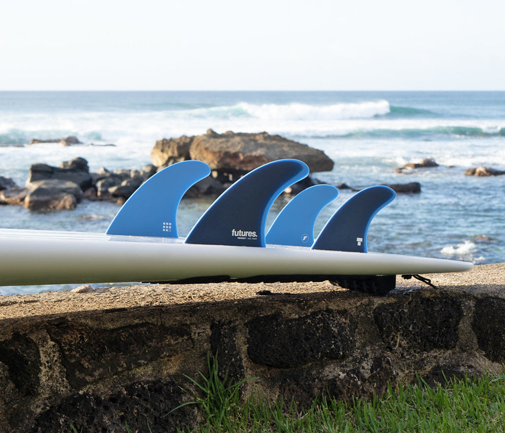 Futures Twiggy Big Wave Tri/Quad Fin Set-Navy/Royal-Large — REAL