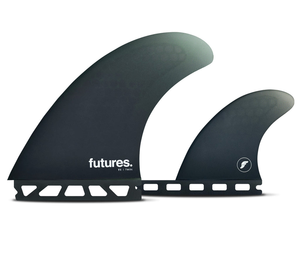 Futures T1 Honeycomb Twin + Stabilizer Fin Set-Navy — REAL Watersports