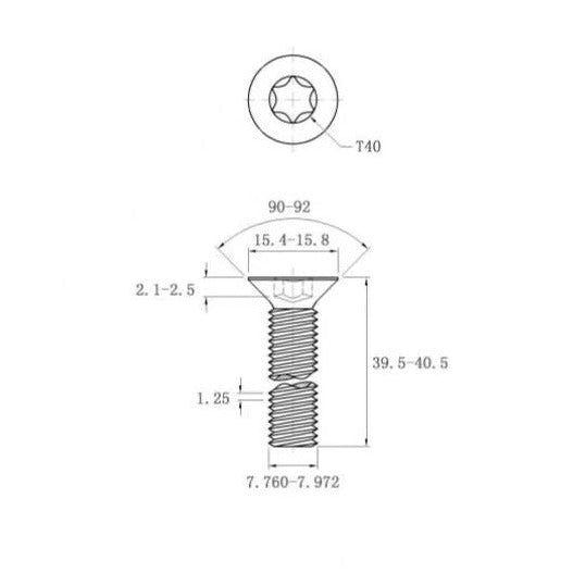 316 Stainless Steel T40 Torx Screw-M8