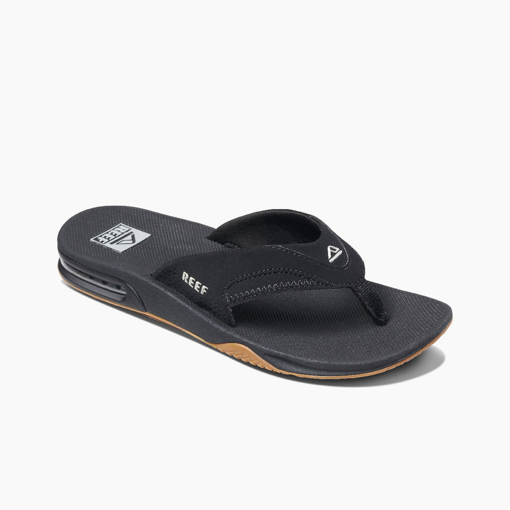 REEF Fanning Sandal-Black/Silver — REAL Watersports display picture 1