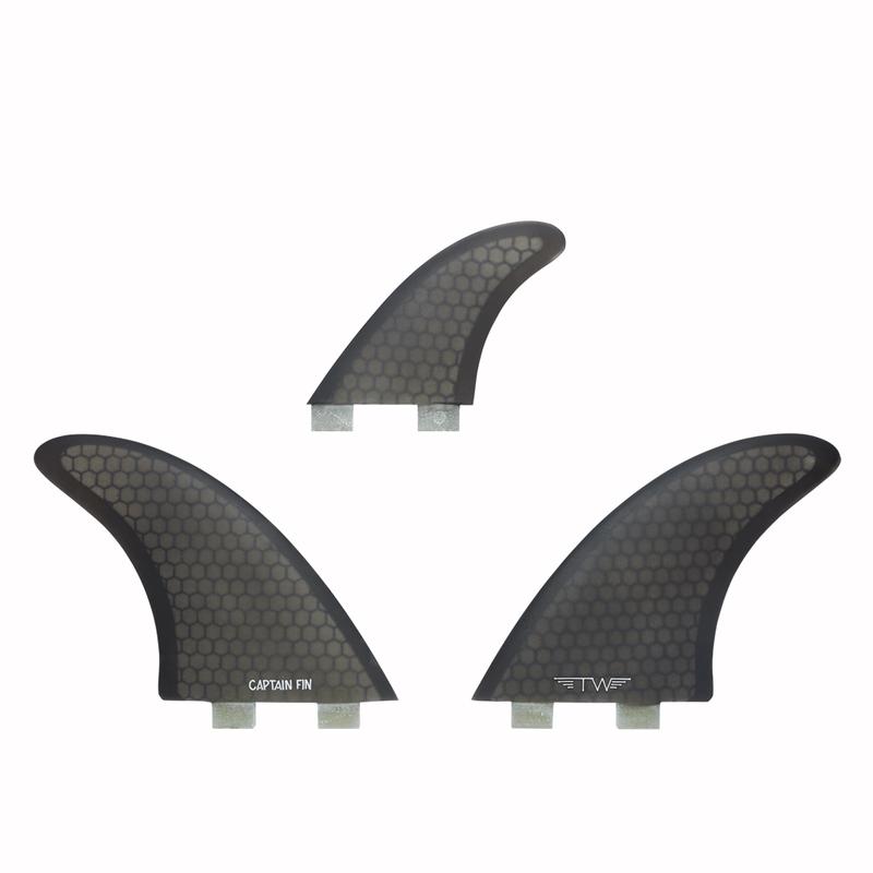 Captain Fin Tyler Warren Twin+Trailer FCS Fin Set-Black — REAL