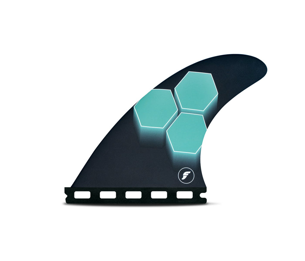 Futures AM1 Honeycomb Tri Fin Set-Teal/Navy-Medium — REAL Watersports