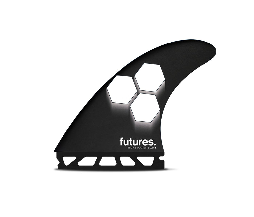 Futures AM2 Honeycomb Tri Fin Set-Black/White-Large — REAL Watersports