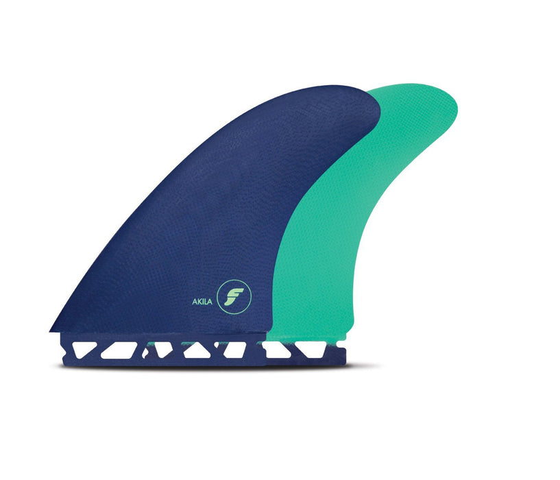 Futures Akila Aipa Fiberglass Twin Fin Set-Purple/Mint