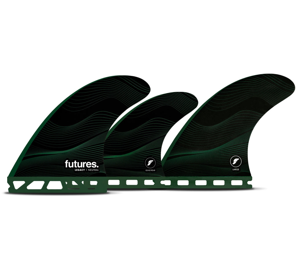 Futures F8 Legacy Tri/Quad Fin Set-Green-Large — REAL Watersports