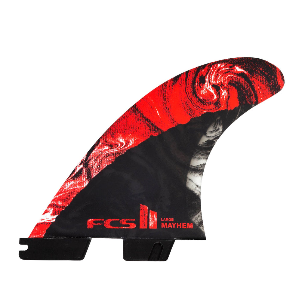 FCS MB PC Carbon Tri/Quad Fin Set-Red-Large — REAL Watersports