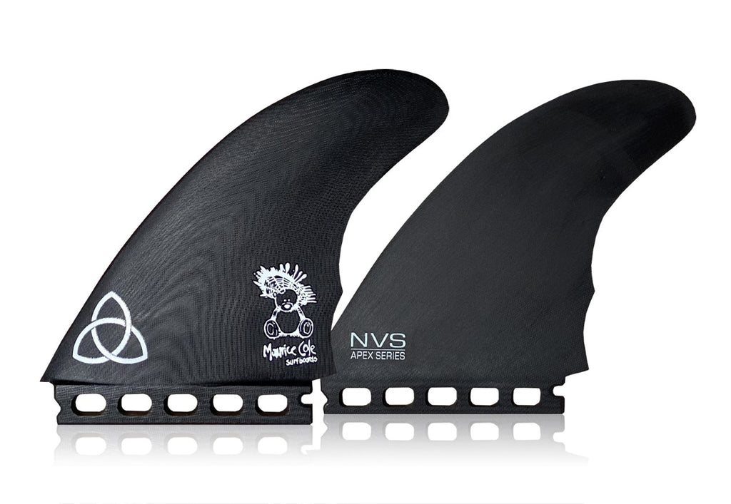 NVS Maurice Cole Reverse Vee Futures Twin Fin Set-Black — REAL