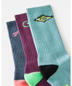 Rip Curl Retro Crew 3-Pk Socks-Pine Night