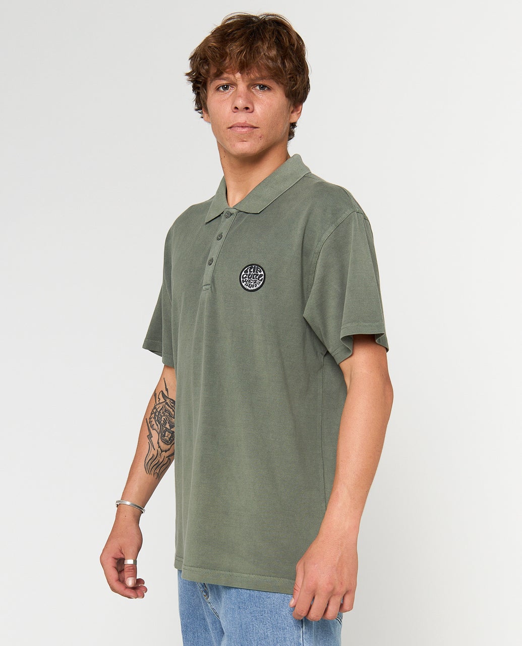 Rip Curl Wettie Polo Shirt-Cactus Green