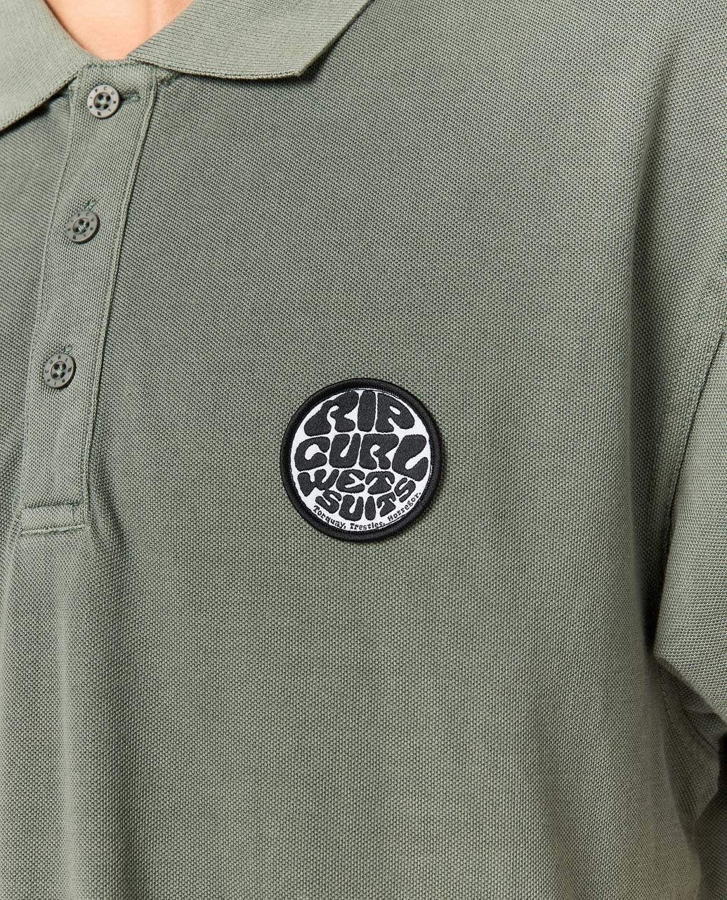 Rip Curl Wettie Polo Shirt-Cactus Green