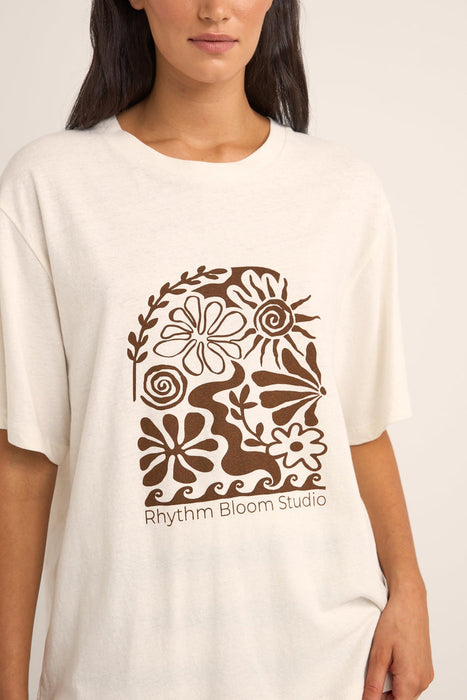 Rhythm Bloom Studio Oversized Tee-Natural
