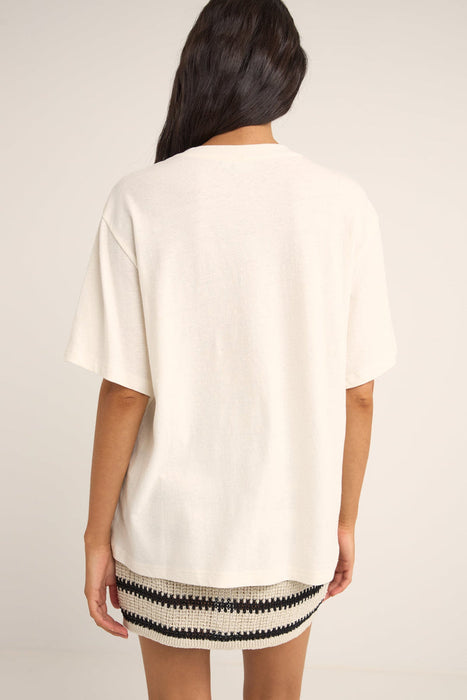 Rhythm Bloom Studio Oversized Tee-Natural