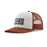 Patagonia P-6 Logo Trucker Hat-White w/Rusty Red