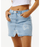 Rip Curl Hibiscus Heat Overdyed Denim Skirt-Light Blue