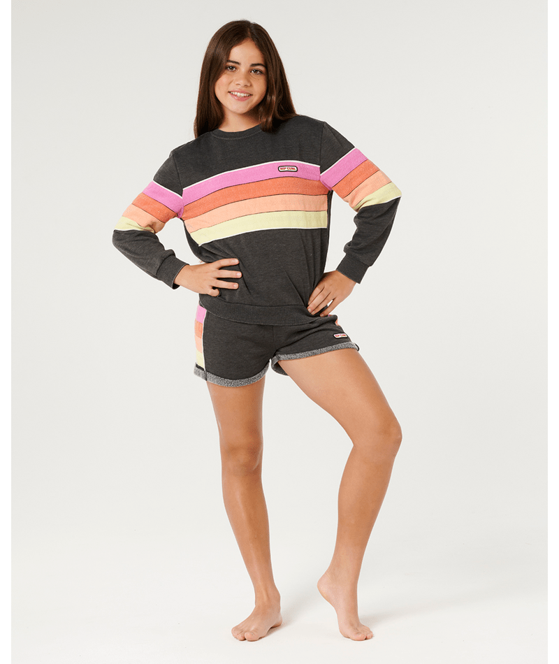 Rip Curl Girls' Surf Revival Fleece Shorts-Washed Black