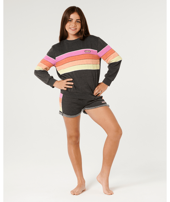 Rip Curl Girls' Surf Revival Fleece Shorts-Washed Black