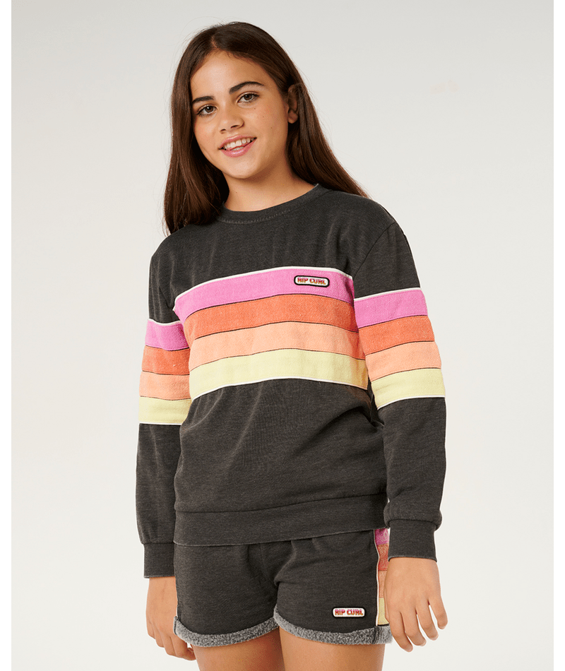 Rip Curl Girls' Surf Revival Fleece Shorts-Washed Black