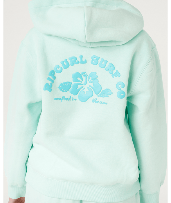 Rip Curl Girls' Hibiscus Heat Logo Hood Sweatshirt-Light Sea Blue