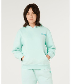 Rip Curl Girls' Hibiscus Heat Logo Hood Sweatshirt-Light Sea Blue