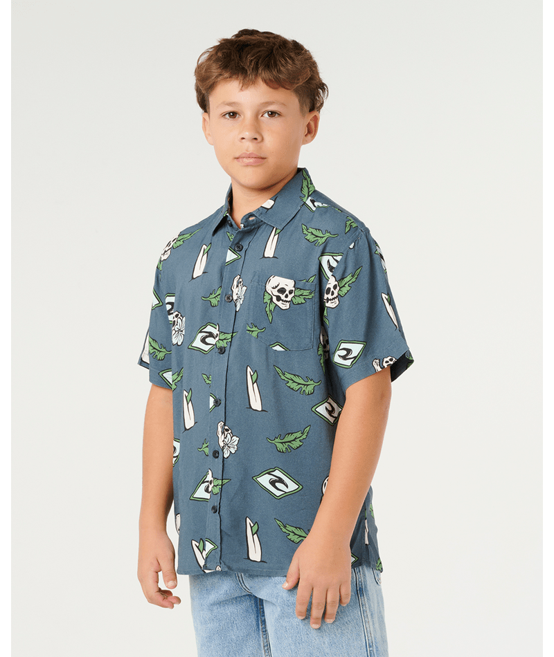 Rip Curl Boys' Sunset Sesh Shirt-Pine Night