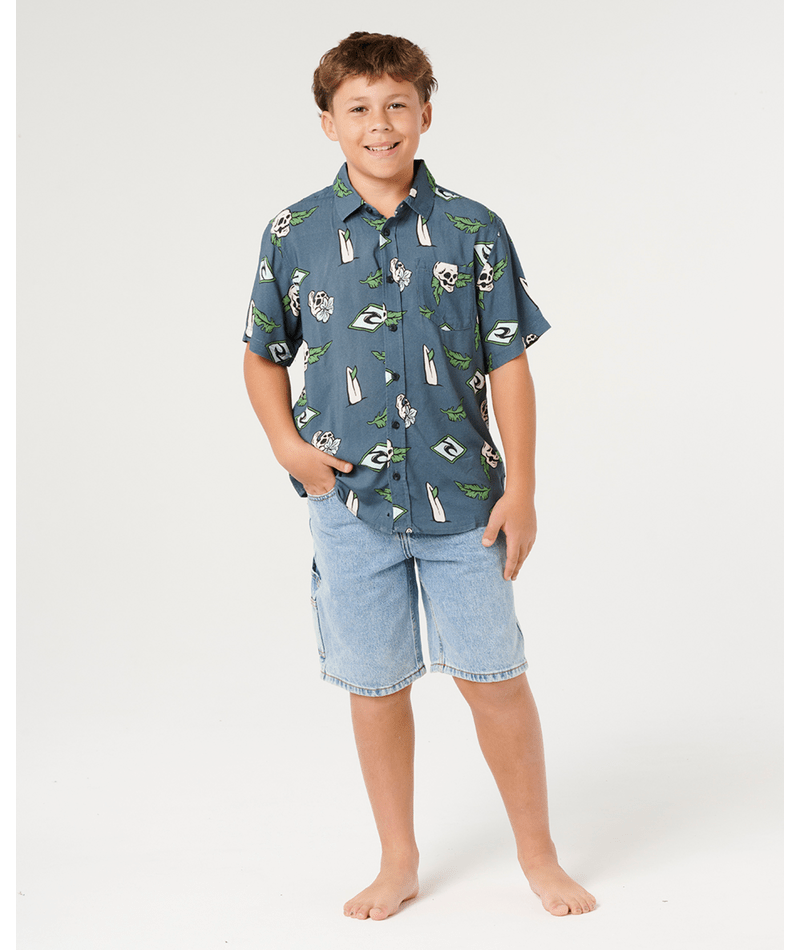 Rip Curl Boys' Sunset Sesh Shirt-Pine Night