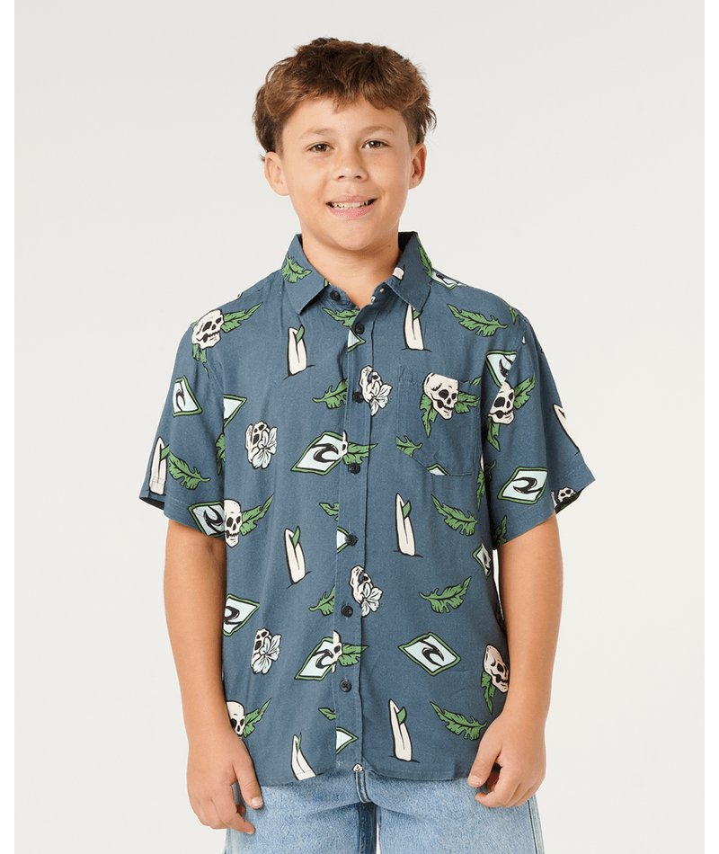 Rip Curl Boys' Sunset Sesh Shirt-Pine Night