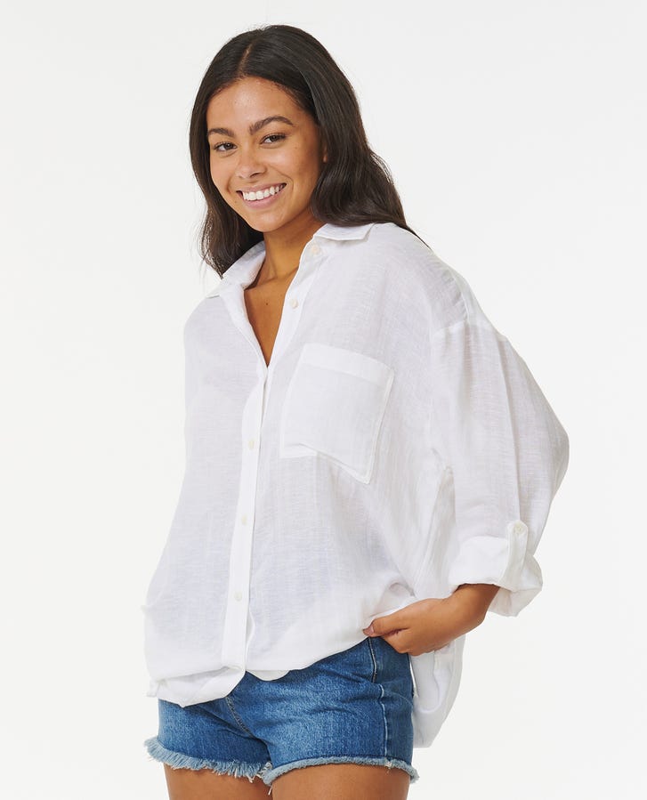 Rip Curl Premium Surf Holiday L/S Shirt-White
