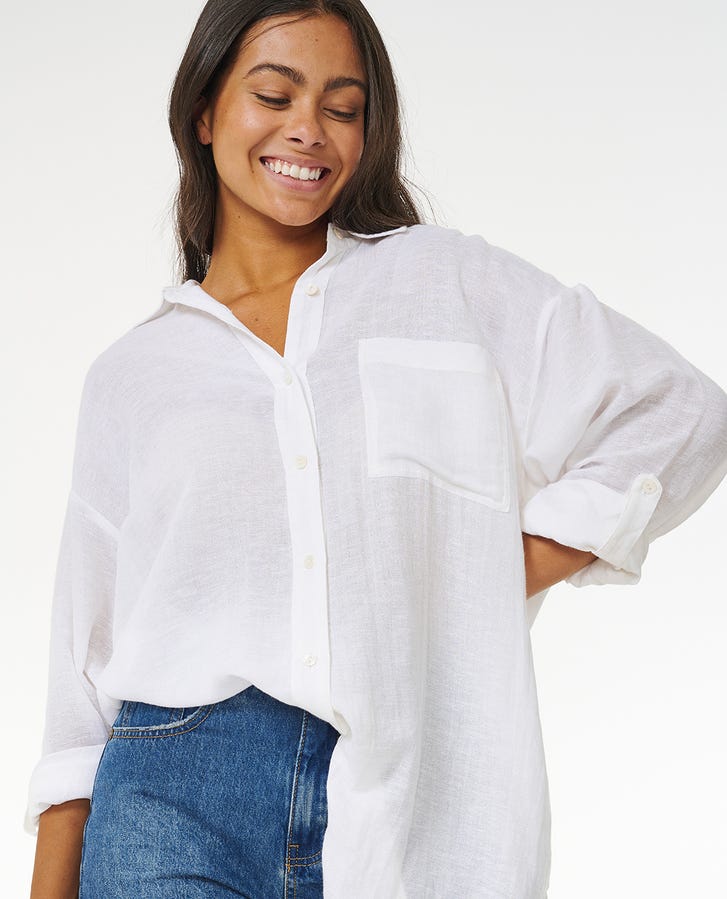 Rip Curl Premium Surf Holiday L/S Shirt-White