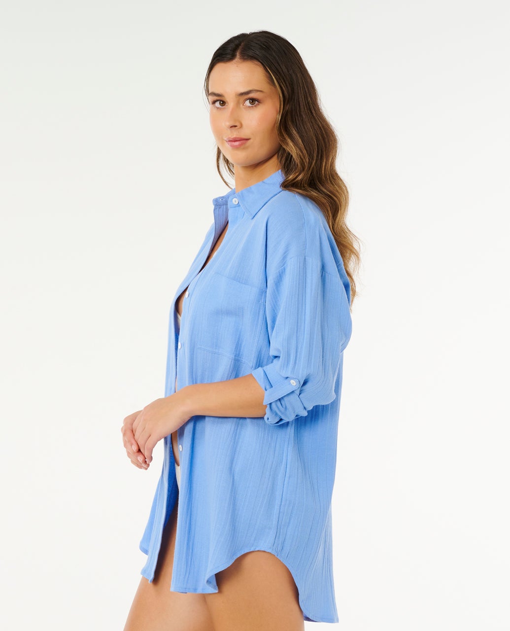 Rip Curl Premium Surf Holiday L/S Shirt-Cornflower Blue