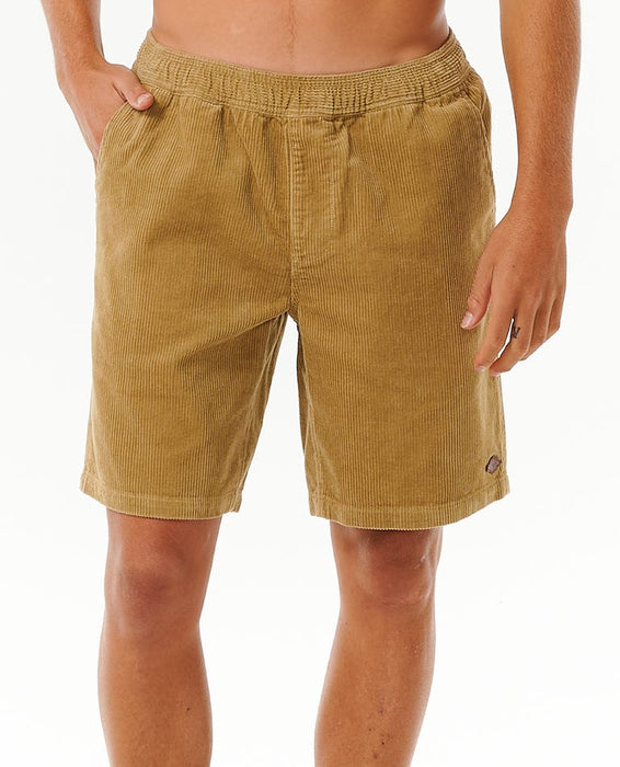 Rip Curl Classic Surf Cord Volley Shorts-Dark Khaki