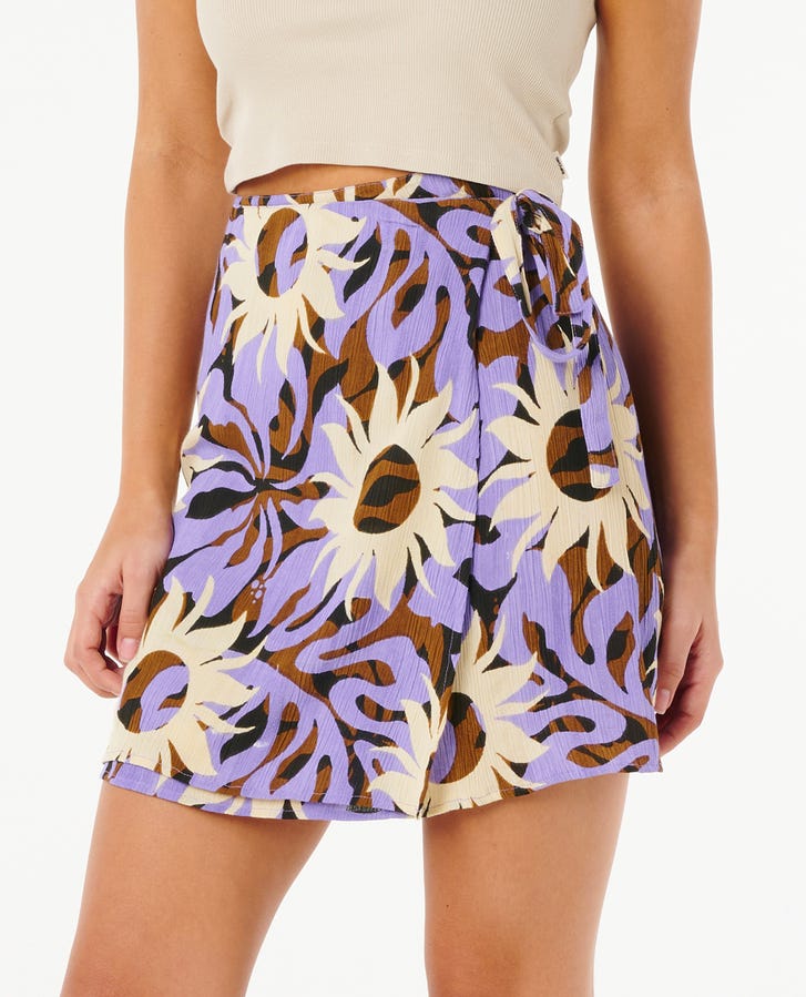 Rip Curl Sun Drenched Mini Wrap Skirt-Multi