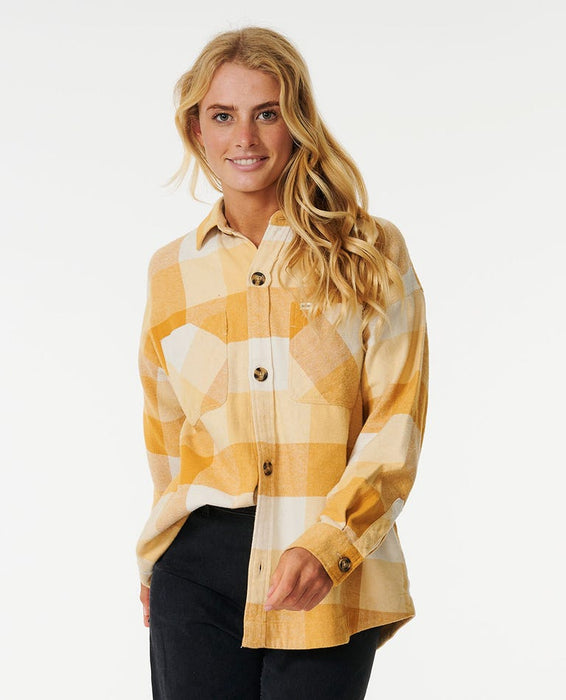 Rip Curl La Isla Flannel L/S Shirt-Gold REAL Watersports Rip Curl La Isla Flannel L/S Shirt-Gold REAL Watersports