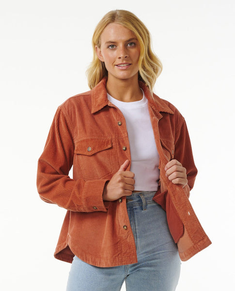 Rip Curl Stevie Cord L/S Shirt-Dark Rust — REAL Watersports