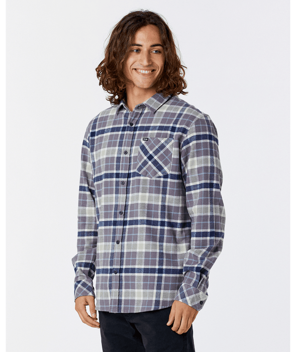 Rip Curl Checked In Flannel L/S Shirt-Dark Grey