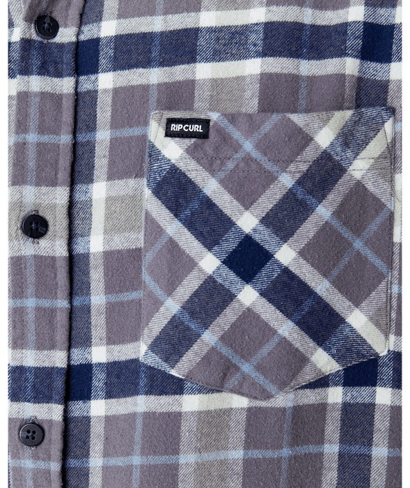 Rip Curl Checked In Flannel L/S Shirt-Dark Grey