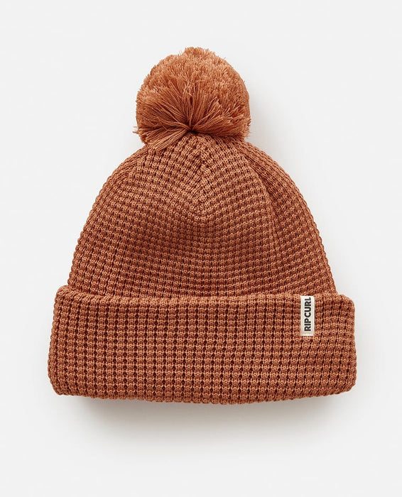 Rip Curl Anoeta Reg Pom Pom Beanie-Light Brown