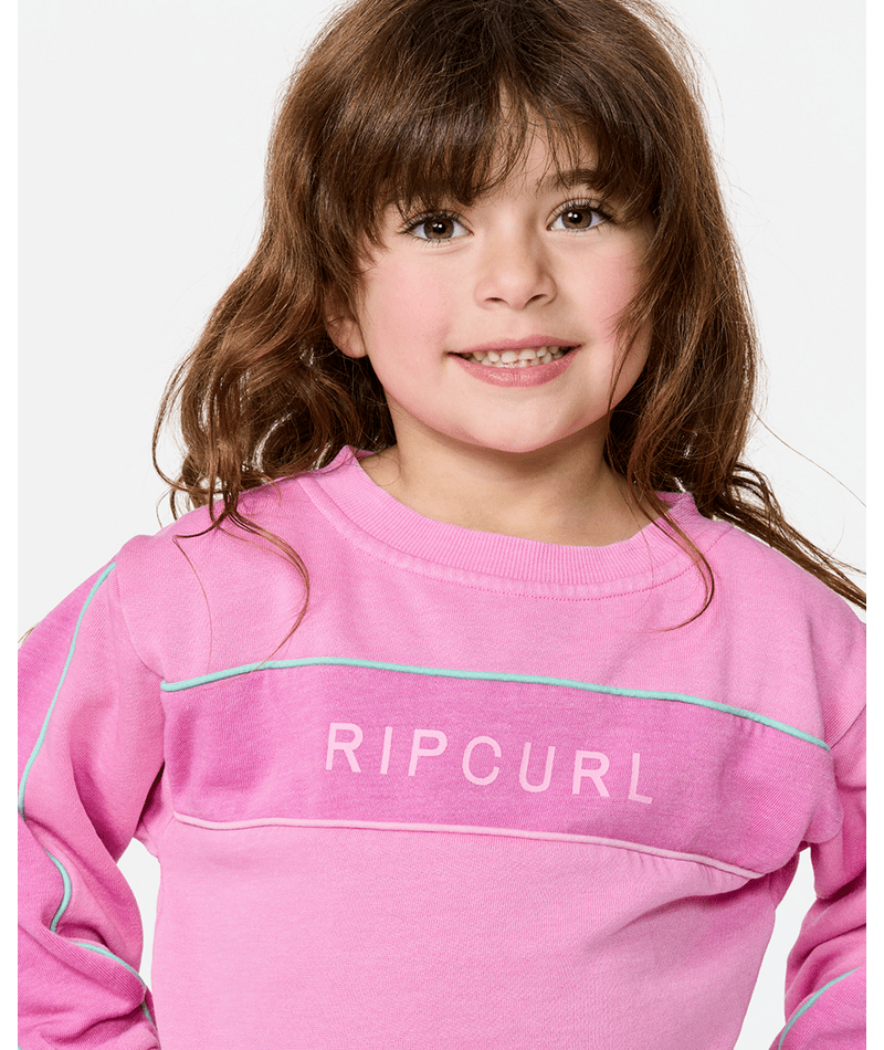 Rip Curl Toddler Surf Revival Crew Sweatshirt-Cloud Pink