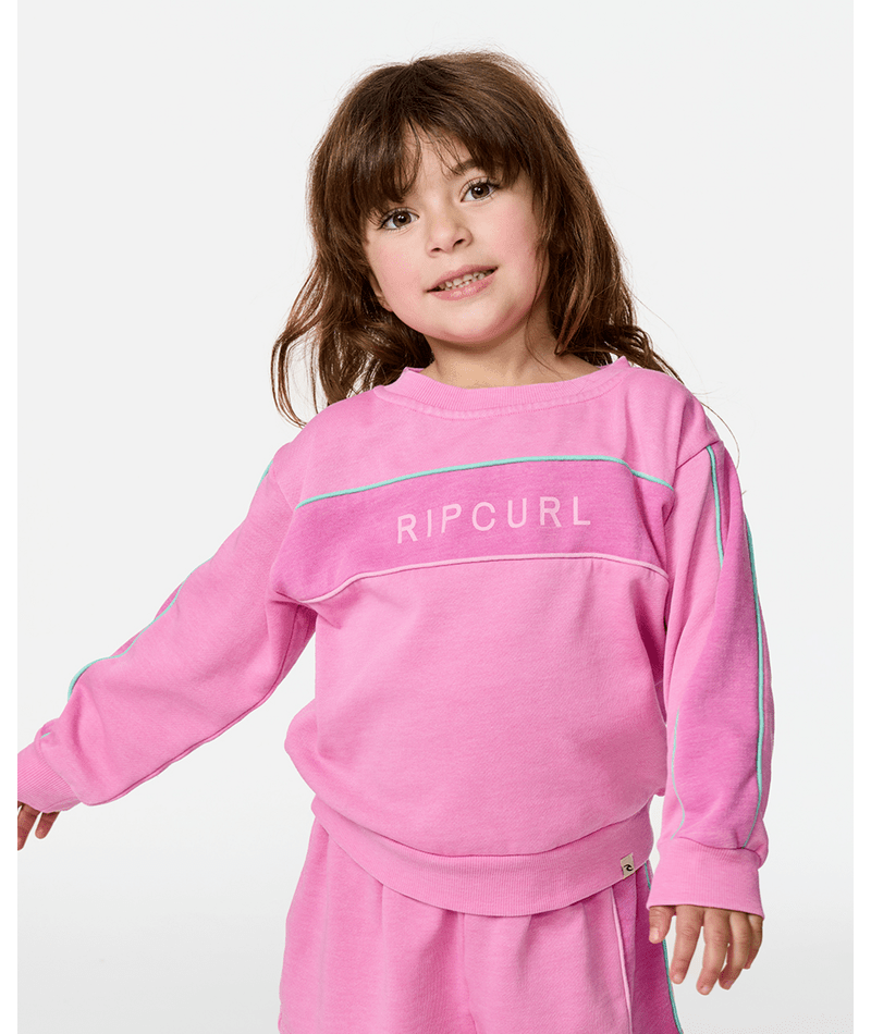 Rip Curl Toddler Surf Revival Crew Sweatshirt-Cloud Pink