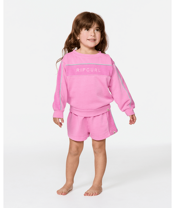 Rip Curl Toddler Surf Revival Crew Sweatshirt-Cloud Pink